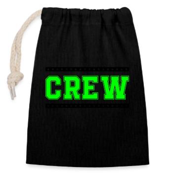 Crew - Closable cotton gift bag (14x20cm) - black - Front