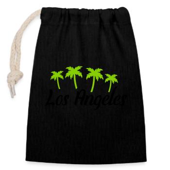 los angeles - Verschließbarer Geschenkbeutel aus Baumwolle (14x20cm) - Schwarz - Vorne