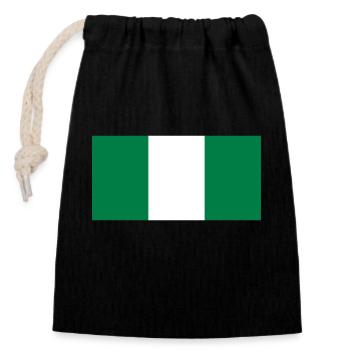 Nigeria flag / Drapeau Nigéria - Closable cotton gift bag (14x20cm) - black - Front