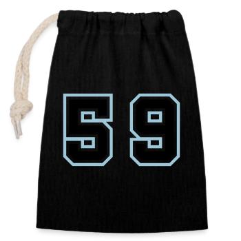 59 Number Symbol - Closable cotton gift bag (14x20cm) - black - Front