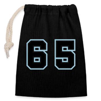 65 Number Symbol - Closable cotton gift bag (14x20cm) - black - Front
