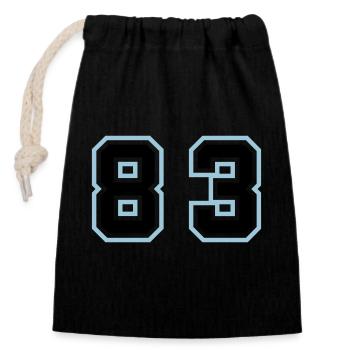 83 Number Symbol - Closable cotton gift bag (14x20cm) - black - Front