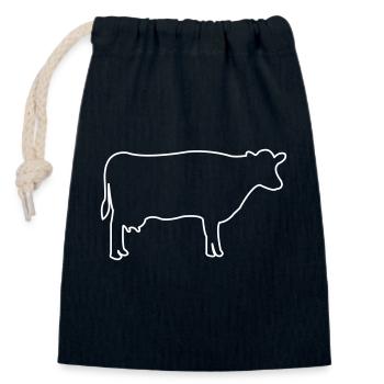 Cow Outline - Closable cotton gift bag (14x20cm) - navy - Front