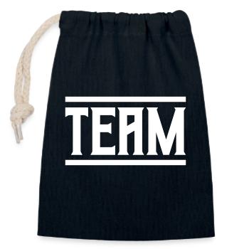 Team 01 - Closable cotton gift bag (14x20cm) - navy - Front