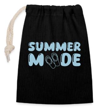 Mode été - Sac cadeau en coton avec cordon (14 x 20 cm) - noir - Devant