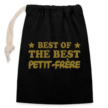 BEST OF THE BEST Petit Frère - Sac cadeau en coton avec cordon (14 x 20 cm) - noir - Devant