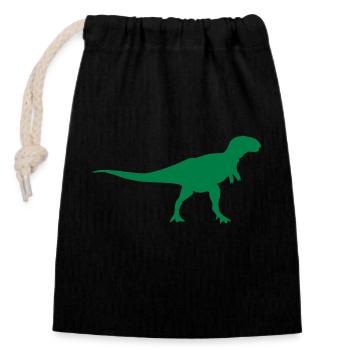 Abelisaurus dino - Verschließbarer Geschenkbeutel aus Baumwolle (14x20cm) - Schwarz - Vorne