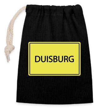 Panneau de la ville Duisbourg - Sac cadeau en coton avec cordon (14 x 20 cm) - noir - Devant