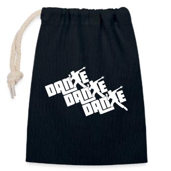 Dance Text Dancing Man Silhouette Party Music - Closable cotton gift bag (14x20cm) - navy - Front