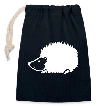 igel - Verschließbarer Geschenkbeutel aus Baumwolle (14x20cm) - Navy - Vorne