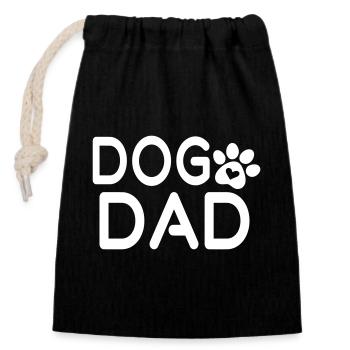 Dog Dad - Closable cotton gift bag (14x20cm) - black - Front