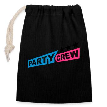 Party Crew Fun Stars Celebrate Team Friends Member - Sac cadeau en coton avec cordon (14 x 20 cm) - noir - Devant