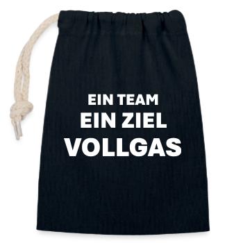 One team, one goal: full throttle - Closable cotton gift bag (14x20cm) - navy - Front