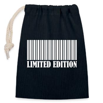 Code-barres édition limitée - Sac cadeau en coton avec cordon (14 x 20 cm) - bleu marine - Devant