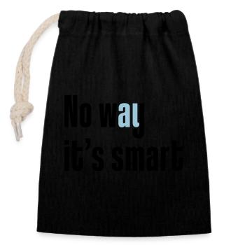 No way it's smart - Closable cotton gift bag (14x20cm) - black - Front