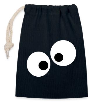 eyes - Closable cotton gift bag (14x20cm) - navy - Front