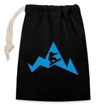 snowboarder - Verschließbarer Geschenkbeutel aus Baumwolle (14x20cm) - Schwarz - Vorne