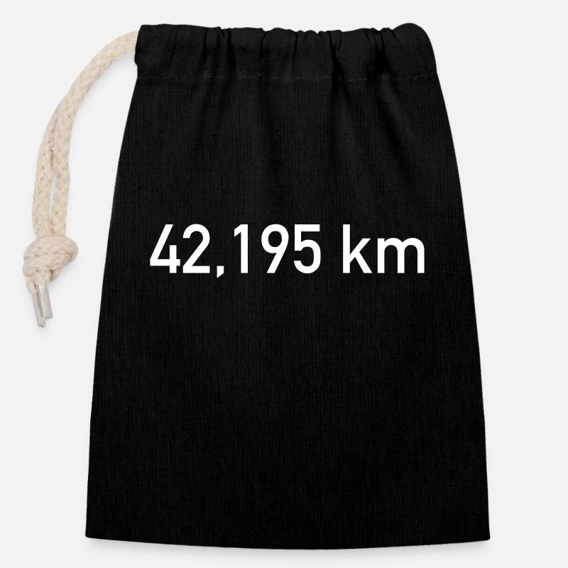 marathon - Sac cadeau en coton avec cordon (14 x 20 cm) - noir