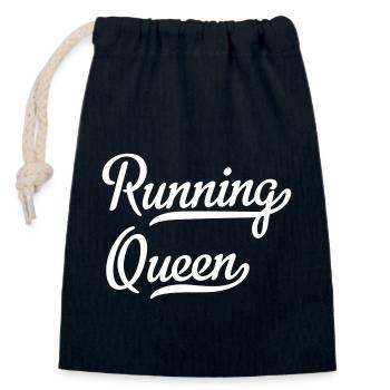 Running Queen - Verschließbarer Geschenkbeutel aus Baumwolle (14x20cm) - Navy - Vorne
