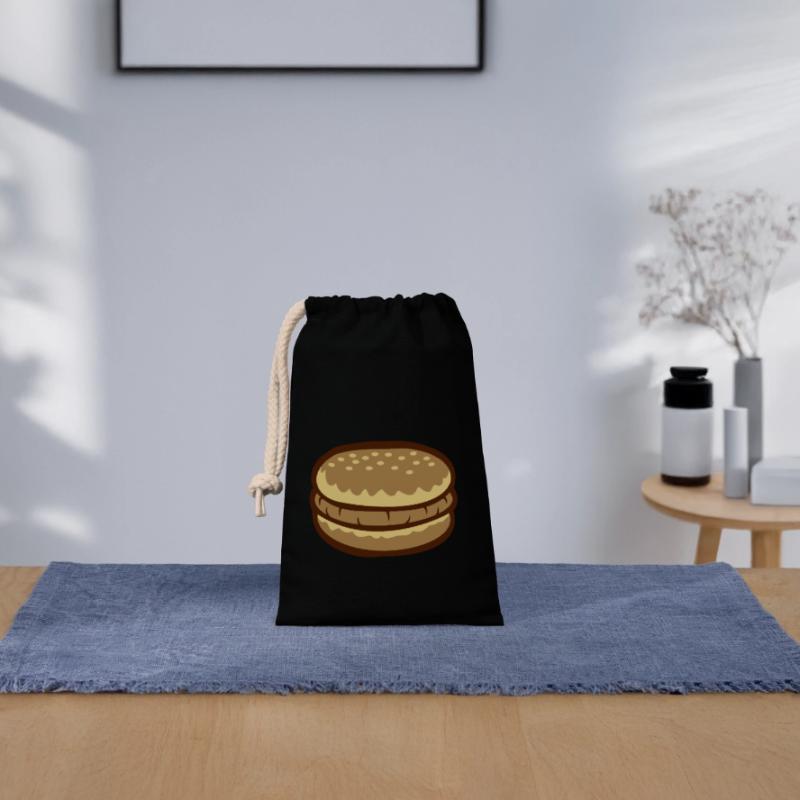 Burger Comic Cheeseburger Verschließbarer Geschenkbeutel aus Baumwolle (14x20cm)