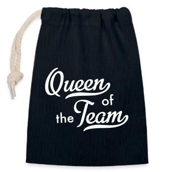 Queen of the Team - Closable cotton gift bag (14x20cm) - navy - Front