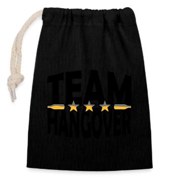 Beer bottles Team Hangover - Closable cotton gift bag (14x20cm) - black - Front
