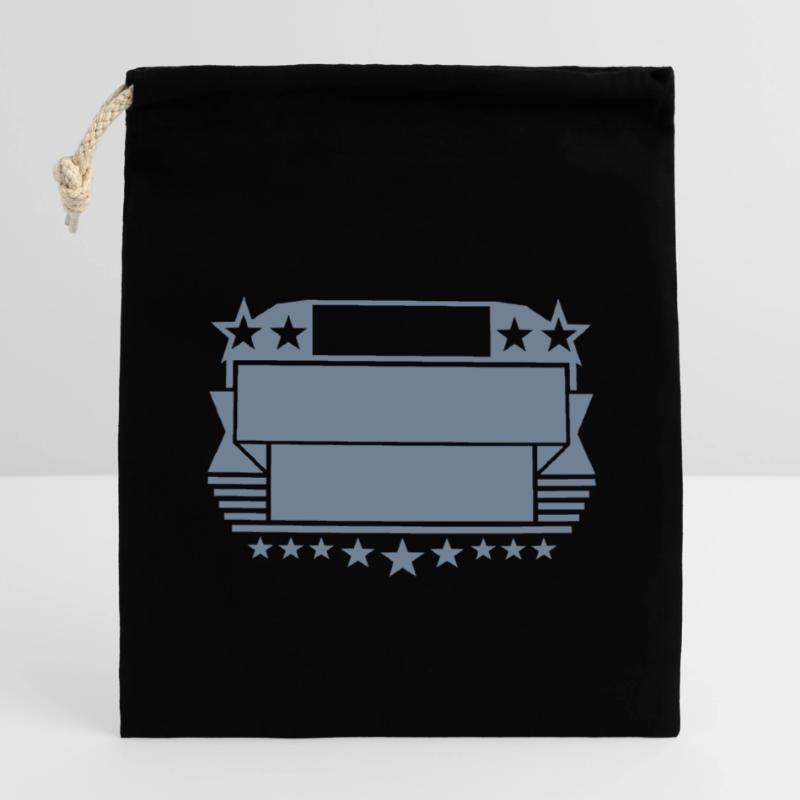 Frame Shield Insert Text Closable cotton gift bag (14x20cm)