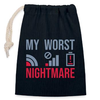 Symboles mon pire cauchemar - Sac cadeau en coton avec cordon (14 x 20 cm) - bleu marine - Devant