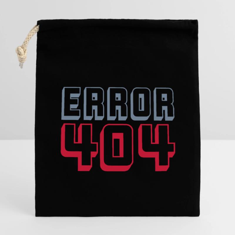 Error 404 Computer Connection Closable cotton gift bag (14x20cm)