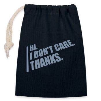 Hi I dont care - Verschließbarer Geschenkbeutel aus Baumwolle (14x20cm) - Navy - Vorne