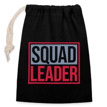 Anführer Team Squad Leader - Verschließbarer Geschenkbeutel aus Baumwolle (14x20cm) - Schwarz - Vorne