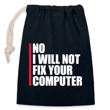 not fix your computer - Closable cotton gift bag (14x20cm) - navy - Front