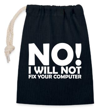 not fix your computer - Closable cotton gift bag (14x20cm) - navy - Front