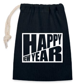 happy new year Zitat - Verschließbarer Geschenkbeutel aus Baumwolle (14x20cm) - Navy - Vorne
