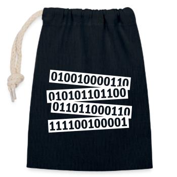 Binär Code Programm Sprache - Verschließbarer Geschenkbeutel aus Baumwolle (14x20cm) - Navy - Vorne