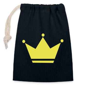 Vektor-Krone - Verschließbarer Geschenkbeutel aus Baumwolle (14x20cm) - Navy - Vorne