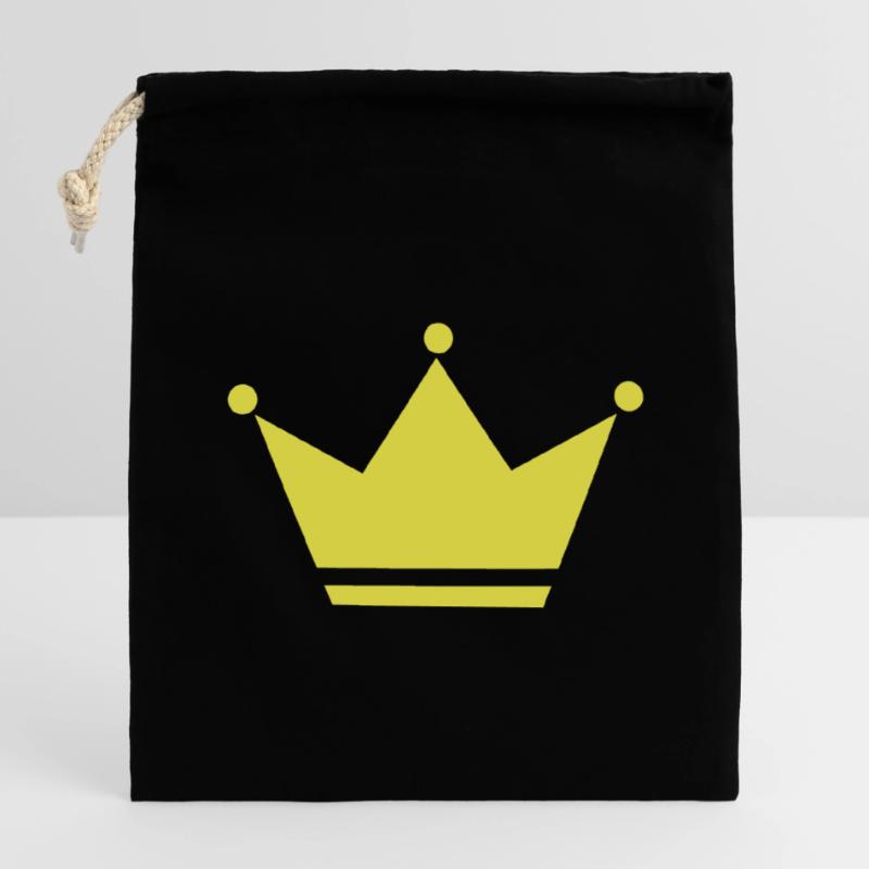 Vector Crown Closable cotton gift bag (14x20cm)