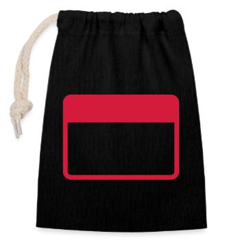 Plaque de respect vectorielle de panneau d’avertissement d’étiquette nominative - Sac cadeau en coton avec cordon (14 x 20 cm) - noir - Devant