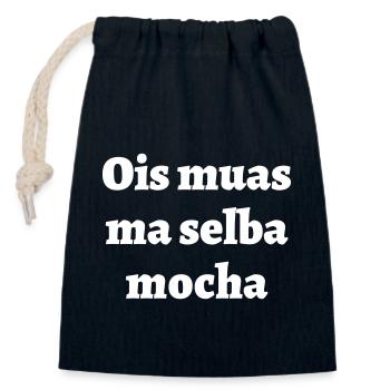 ois muas ma selba mocha - bayerischer Spruch - Verschließbarer Geschenkbeutel aus Baumwolle (14x20cm) - Navy - Vorne