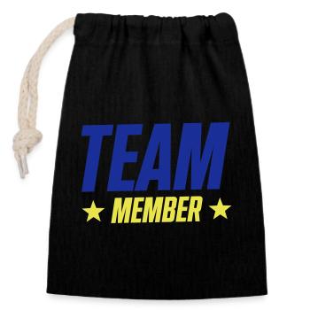 Team Member - Closable cotton gift bag (14x20cm) - black - Front