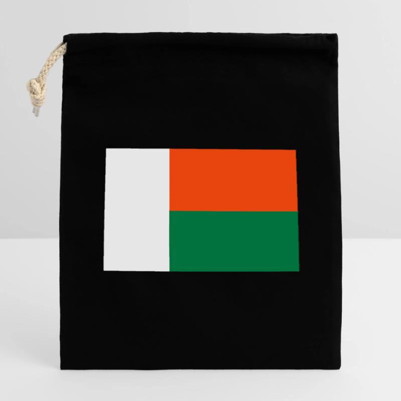 Drapeau Madagascar Sac cadeau en coton avec cordon (14 x 20 cm)