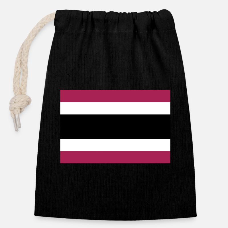 Thailand flag / Drapeau Thaïlande - Sac cadeau en coton avec cordon (14 x 20 cm) - noir