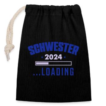 Sister 2024 - Closable cotton gift bag (14x20cm) - black - Front