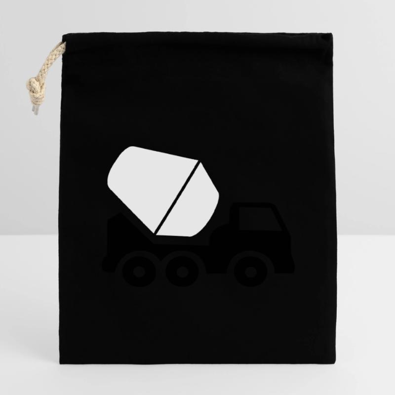 Construction work excavator vehicle Closable cotton gift bag (14x20cm)