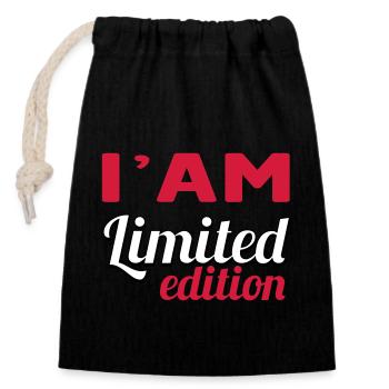 LIMITED EDITION - Sac cadeau en coton avec cordon (14 x 20 cm) - noir - Devant