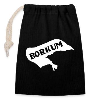 Borkum Island - Closable cotton gift bag (14x20cm) - black - Front