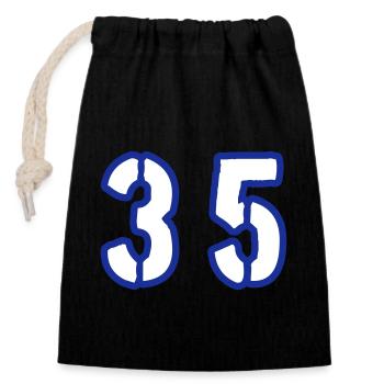 35 Number Symbol - Closable cotton gift bag (14x20cm) - black - Front
