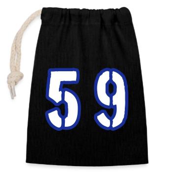 59 Number Symbol - Closable cotton gift bag (14x20cm) - black - Front