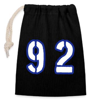 92 Number Symbol - Closable cotton gift bag (14x20cm) - black - Front