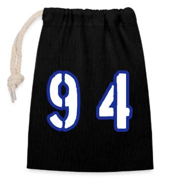 94 Number Symbol - Closable cotton gift bag (14x20cm) - black - Front